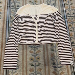 rag & bone Cream and Black Striped Crop Top